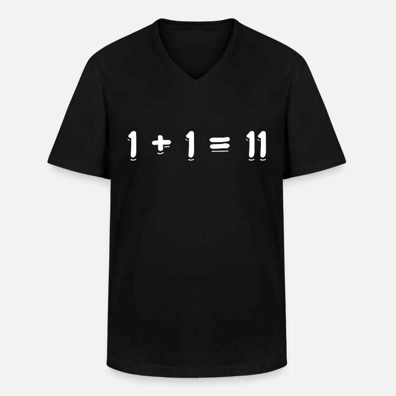 1 + 1 = 11 - Männer-T-Shirt mit V-Ausschnitt - Schwarz