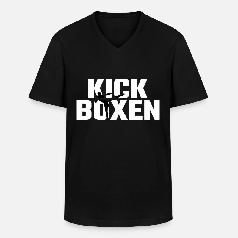 Kickboxen - Männer-T-Shirt mit V-Ausschnitt - Schwarz