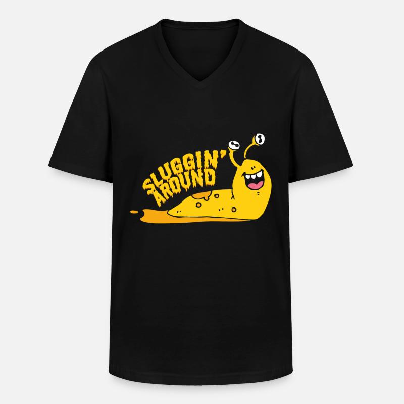 Sluggin um Bananenschnecke - Männer-T-Shirt mit V-Ausschnitt - Schwarz