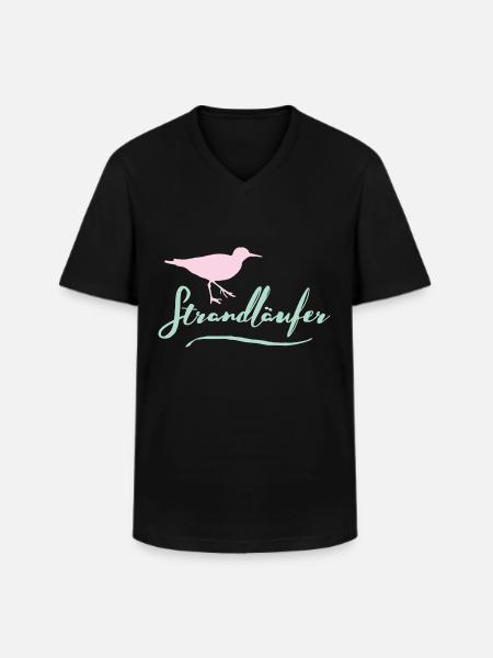 Strandläufer - Männer-T-Shirt mit V-Ausschnitt - Schwarz