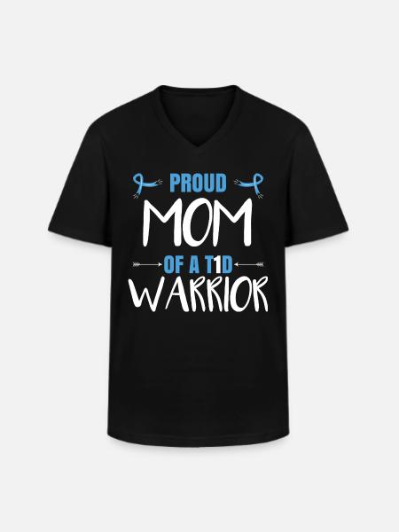 Mutter eines T1D-Kriegers - Männer-T-Shirt mit V-Ausschnitt - Schwarz