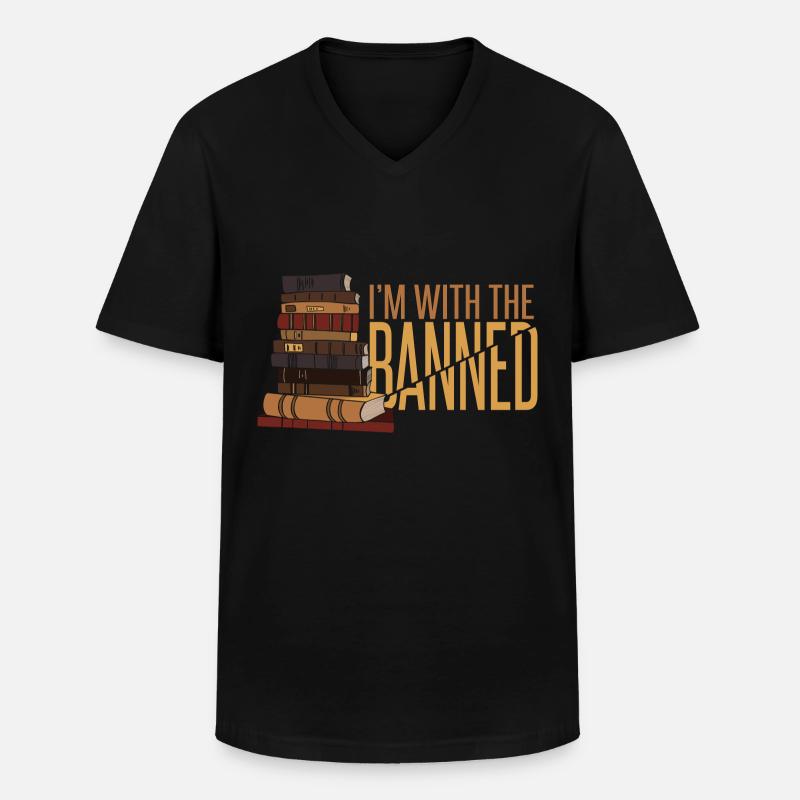 Ich bin bei den Verbotenen - Männer-T-Shirt mit V-Ausschnitt - Schwarz