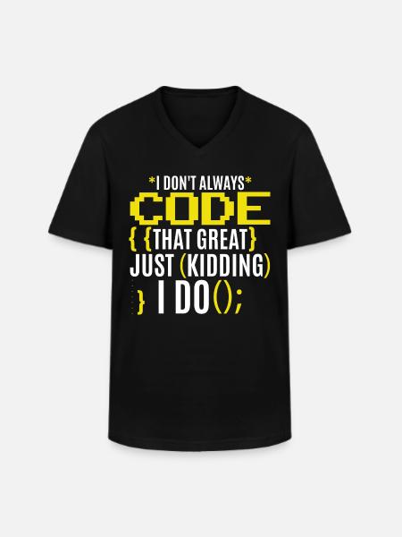 Funny Coding Joke - Men's V-Neck T-Shirt - black