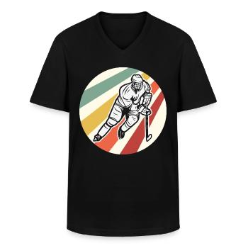 Eishockey Hockey sur glace - T-shirt col V Homme - noir - Devant - AI Model Male 178 dark (178cm)