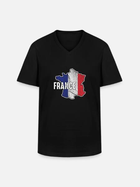 Patriotisk Frankrig Flag Patriot fransk nationalisme - Klassisk herre T-shirt med V-udskæring - sort