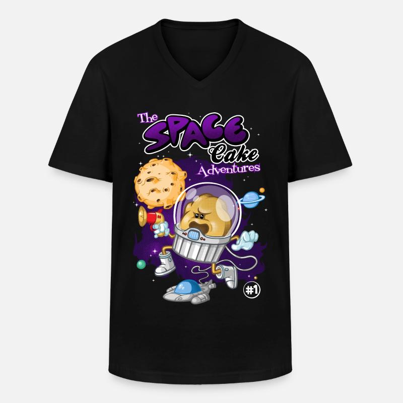 Space cake - Männer-T-Shirt mit V-Ausschnitt - Schwarz