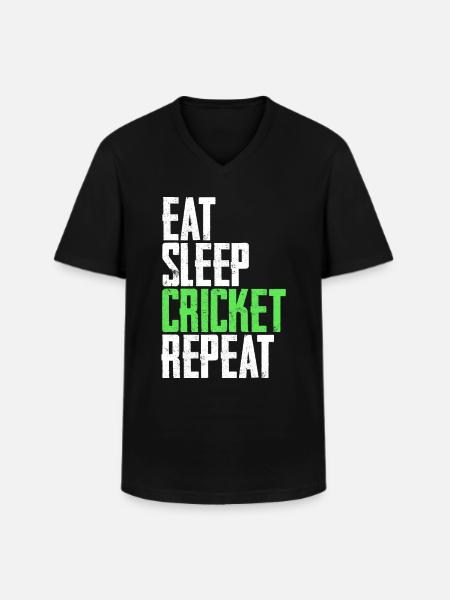 Cricket cricketer - Men's V-Neck T-Shirt - black