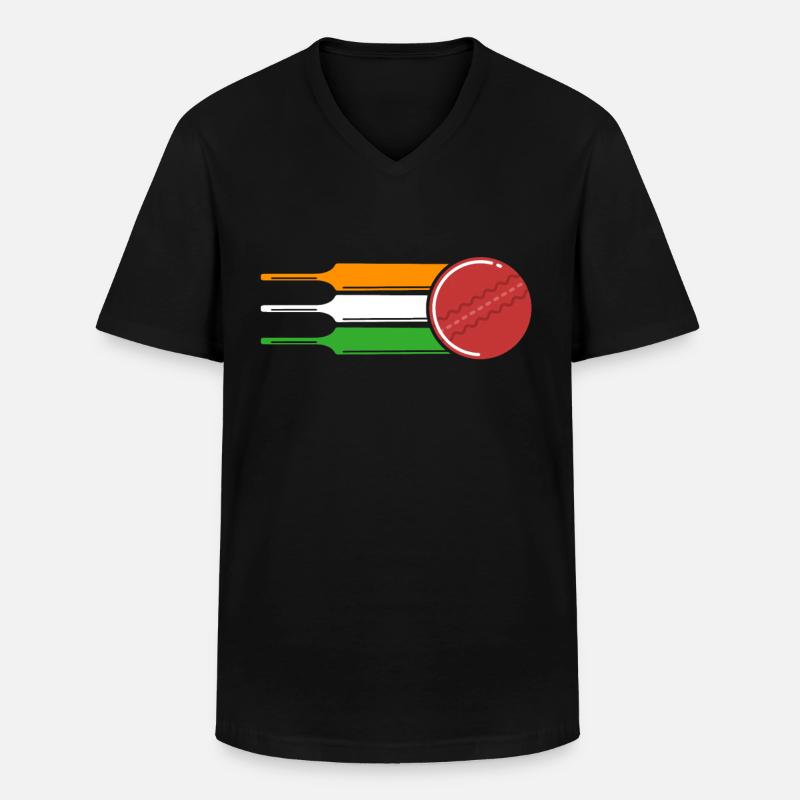Cricket - Männer-T-Shirt mit V-Ausschnitt - Schwarz