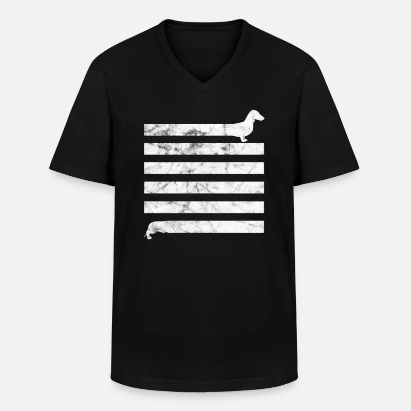 Dackel - Männer-T-Shirt mit V-Ausschnitt - Schwarz