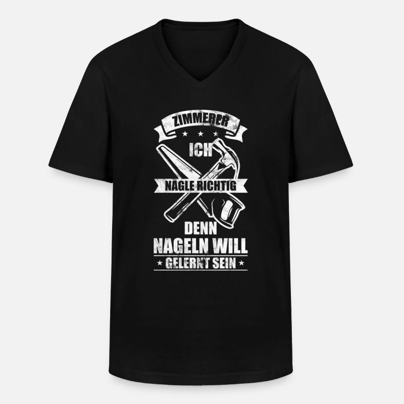 Zimmerer Zimmermann - Männer-T-Shirt mit V-Ausschnitt - Schwarz