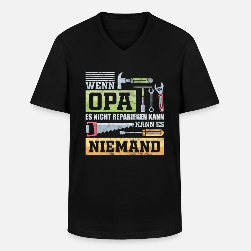 Opa Hobby Geschenk - Männer-T-Shirt mit V-Ausschnitt - Schwarz