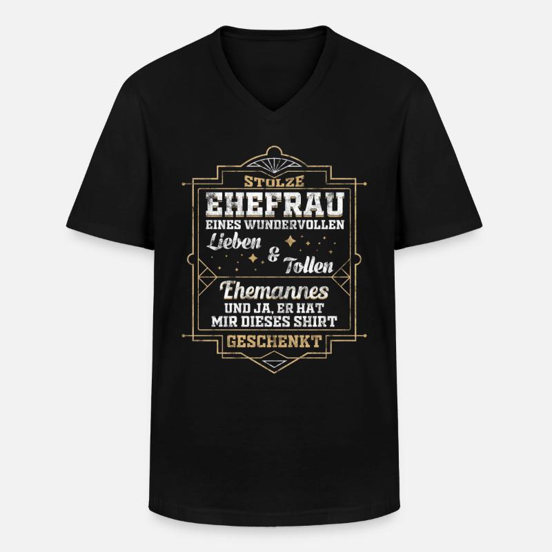 Ehefrau Liebe Partnerschaft Geschenk - Männer-T-Shirt mit V-Ausschnitt - Schwarz