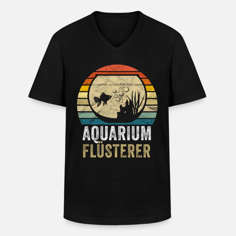 Aquarium Flüsterer Fisch Geschenk - Männer-T-Shirt mit V-Ausschnitt - Schwarz