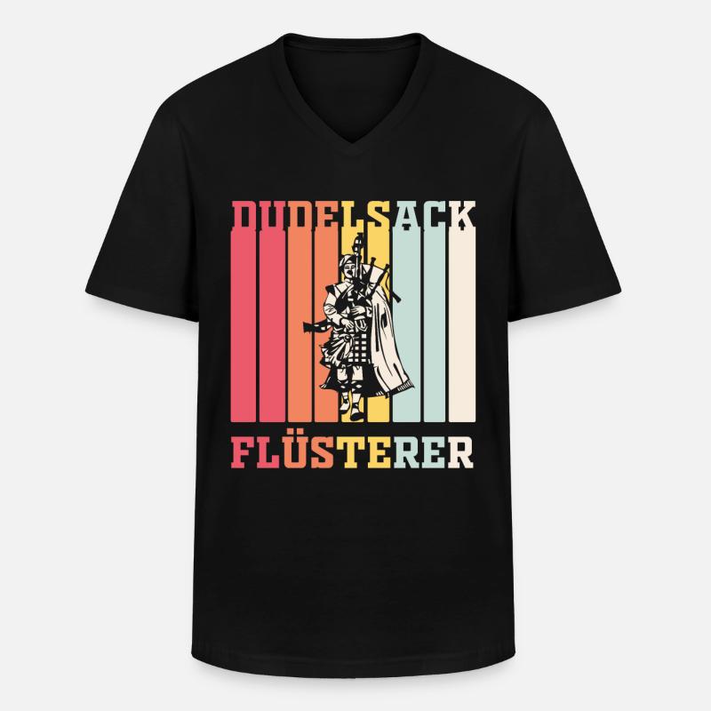 Dudelsack Flüsterer Sackpfeifer - Männer-T-Shirt mit V-Ausschnitt - Schwarz