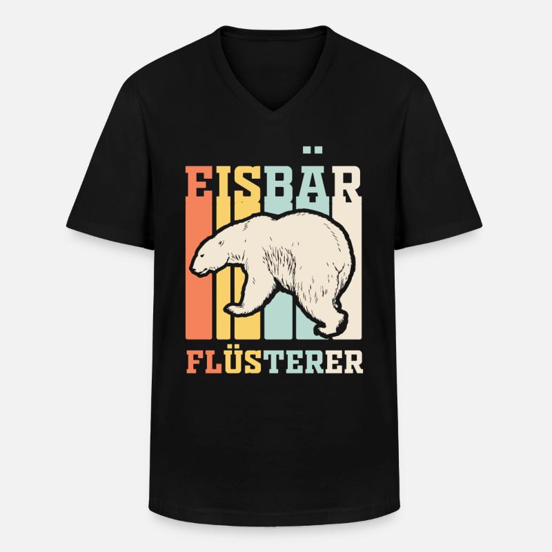 Eisbär Flüsterer - Männer-T-Shirt mit V-Ausschnitt - Schwarz