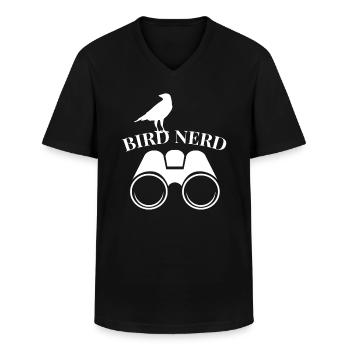 Bird nerd - Men's V-Neck T-Shirt - black - Front - AI Model Male 178 dark (178cm)