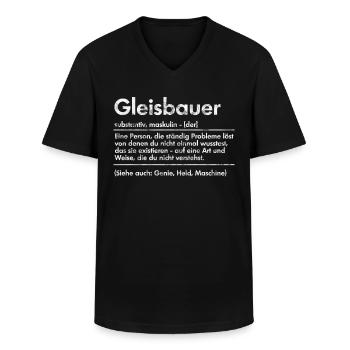Gleisbauer Spruch - Männer-T-Shirt mit V-Ausschnitt - Schwarz - Vorne - AI Model Male 178 dark (178cm)
