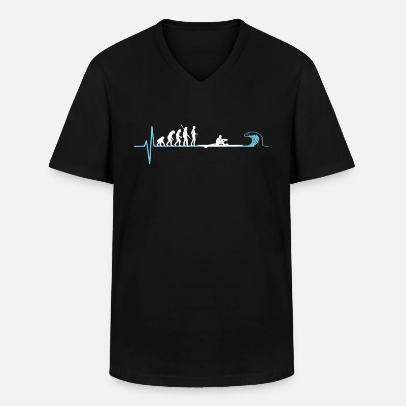 Rowing evolution - Men's V-Neck T-Shirt - black