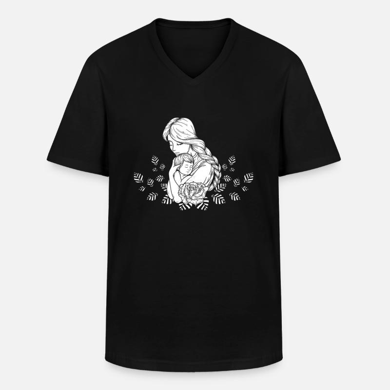 Mutter und Baby schöne Mutter Tagesgeschenk - Männer-T-Shirt mit V-Ausschnitt - Schwarz