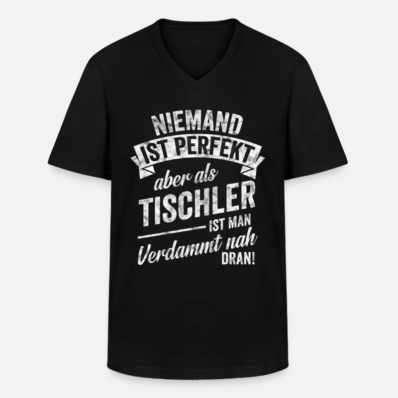 Tischler - Männer-T-Shirt mit V-Ausschnitt - Schwarz