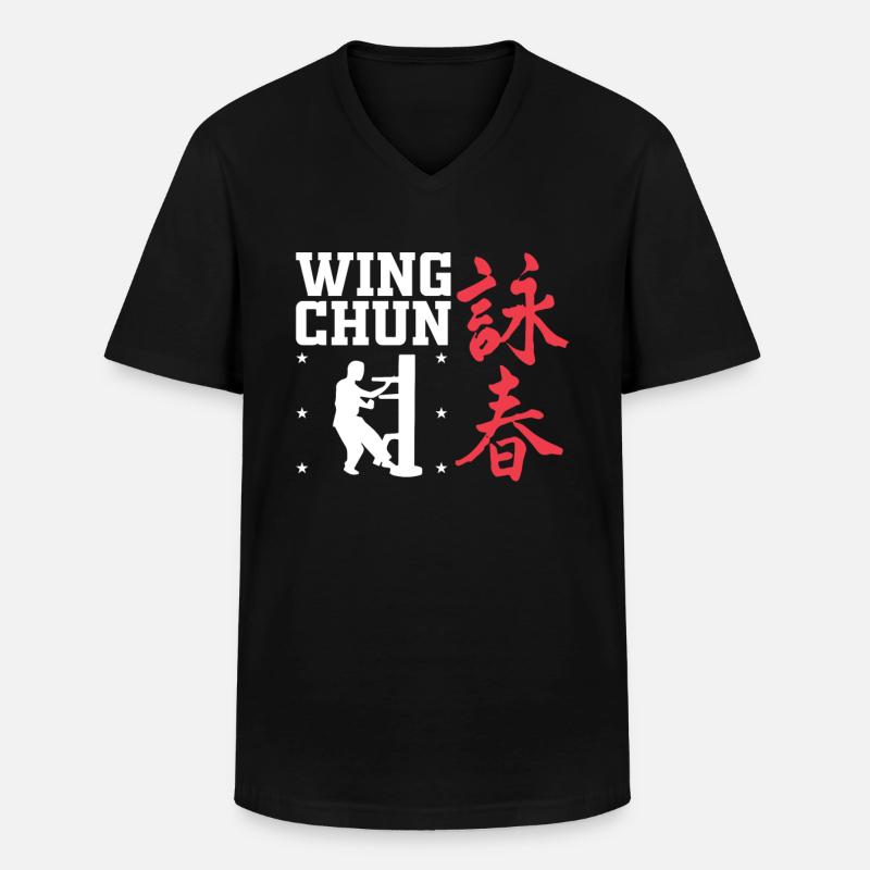 Wing Chun Kampfkunst - Männer-T-Shirt mit V-Ausschnitt - Schwarz