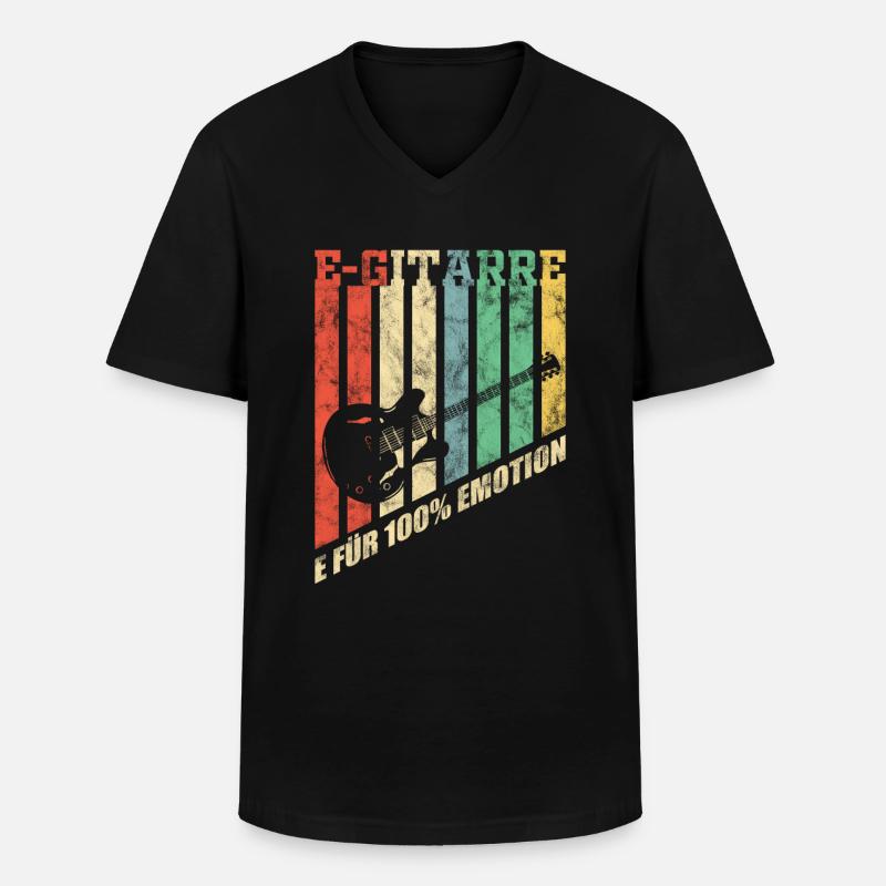 E-Gitarre - Männer-T-Shirt mit V-Ausschnitt - Schwarz