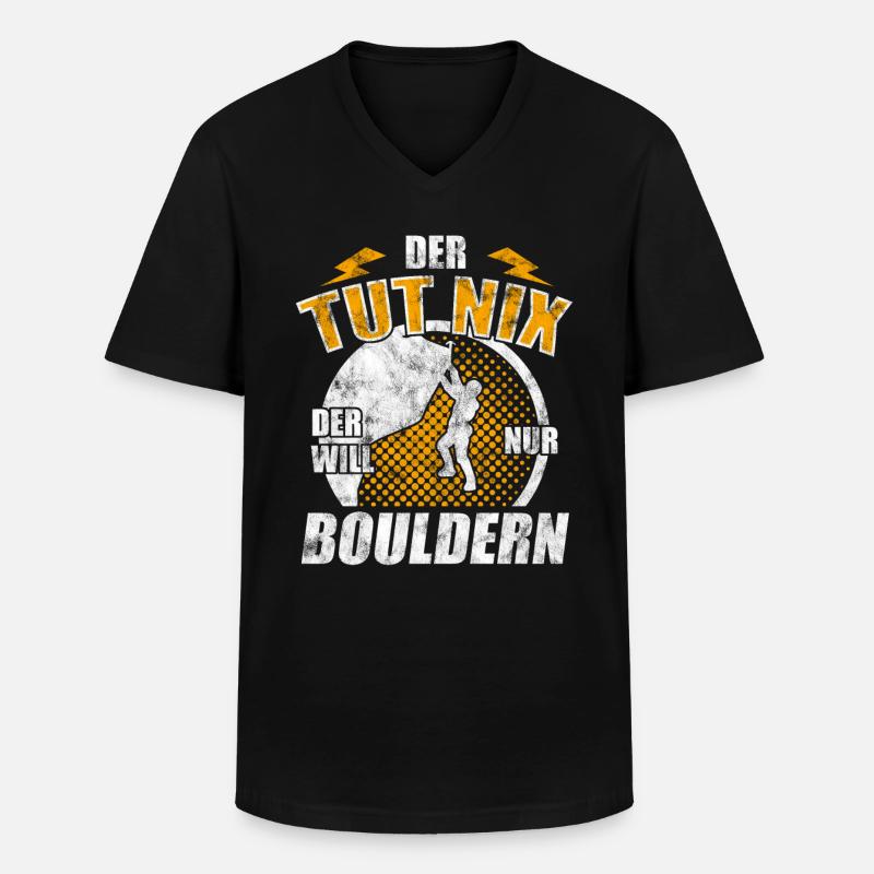 Bouldern Boulder - Männer-T-Shirt mit V-Ausschnitt - Schwarz
