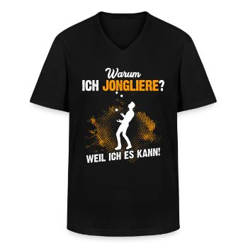 Warum ich Jongliere? Weil ich es kann! - Männer-T-Shirt mit V-Ausschnitt - Schwarz - Vorne - AI Model Male 178 dark (178cm)