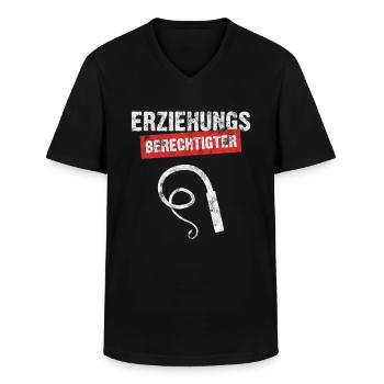 legal guardian - Men's V-Neck T-Shirt - black - Front - AI Model Male 178 dark (178cm)