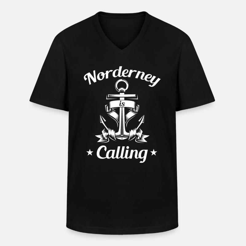 Norderney is calling - Männer-T-Shirt mit V-Ausschnitt - Schwarz