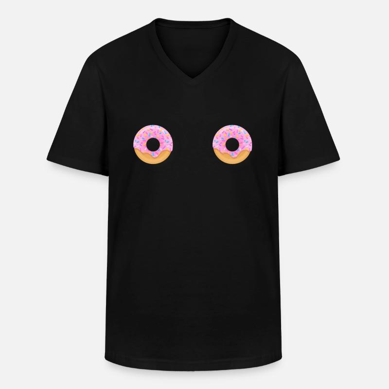 Donut Brust Titten Brüste - Männer-T-Shirt mit V-Ausschnitt - Schwarz