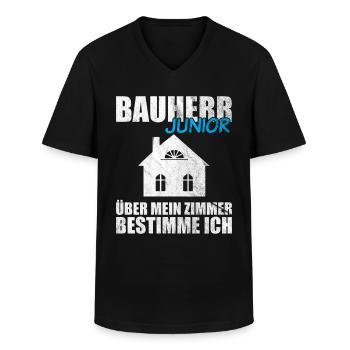 Lustiges Bauherr Junior Geschenk - Männer-T-Shirt mit V-Ausschnitt - Schwarz - Vorne - AI Model Male 178 dark (178cm)