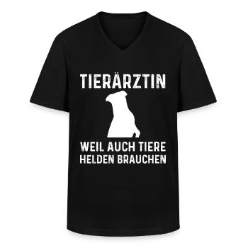Tierarzt Tierärzte Helden Haustiere Leben Retten - Männer-T-Shirt mit V-Ausschnitt - Schwarz - Vorne - AI Model Male 178 dark (178cm)