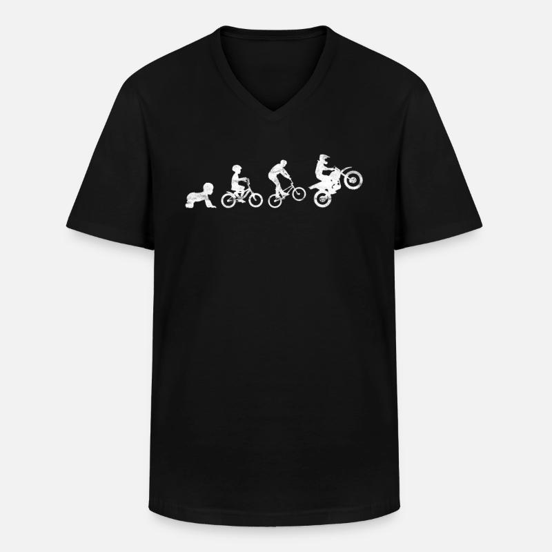 Motocross evolution development - Men's V-Neck T-Shirt - black