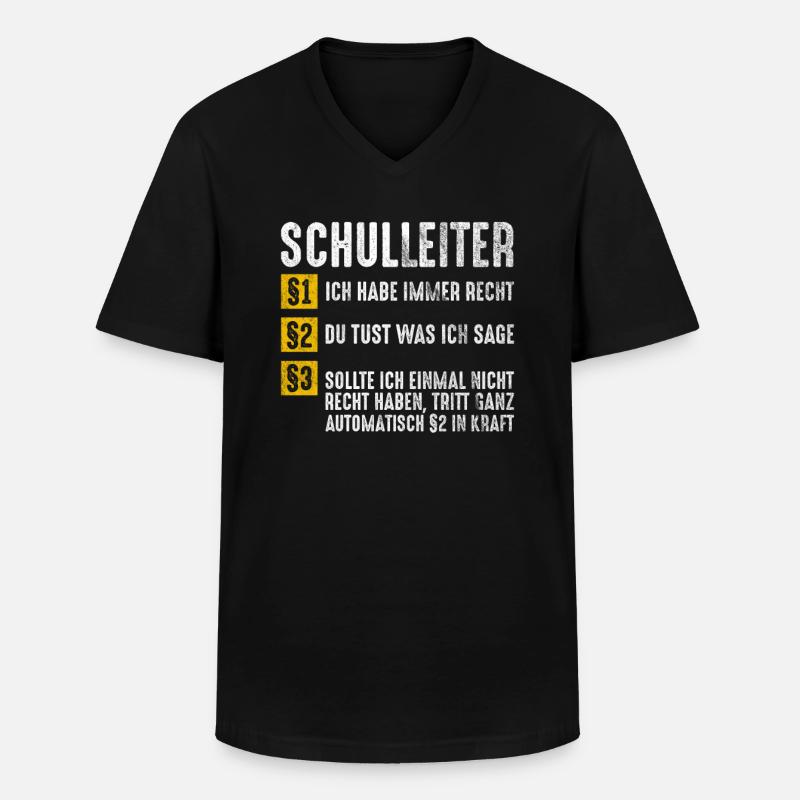 Lustiges Schulleiter Geschenk - Männer-T-Shirt mit V-Ausschnitt - Schwarz