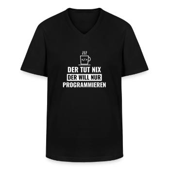 Der tut nix der will nur programmieren! - Männer-T-Shirt mit V-Ausschnitt - Schwarz - Vorne - AI Model Male 178 dark (178cm)