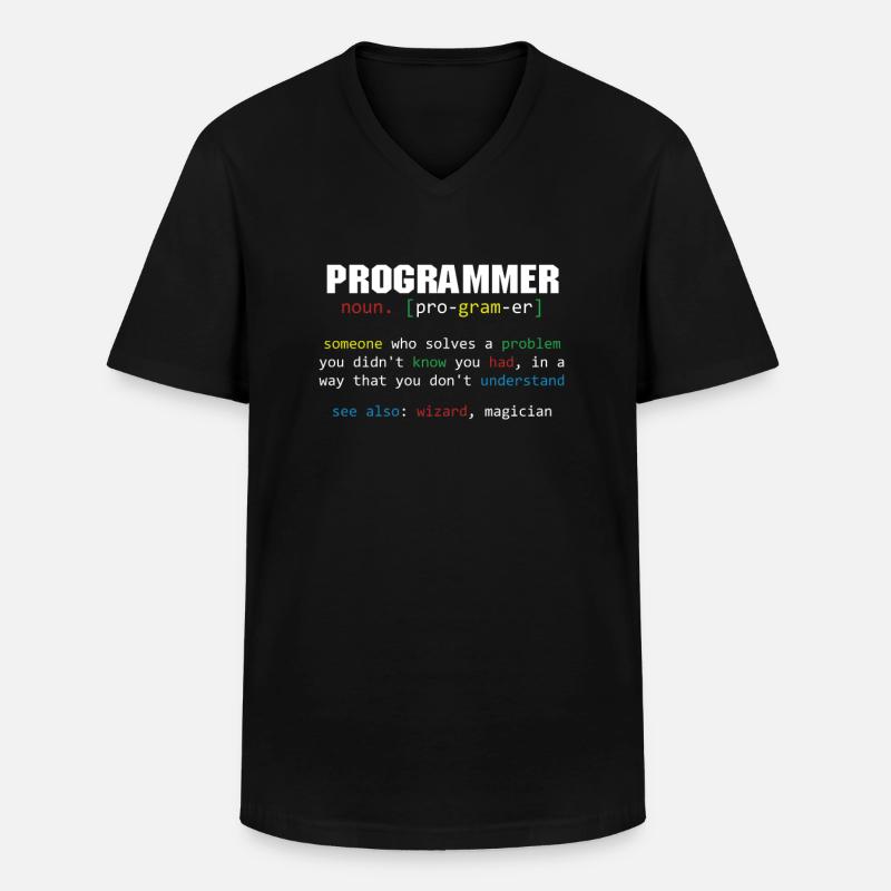 Programmer Definition Coder Programming Coding - Men's V-Neck T-Shirt - black