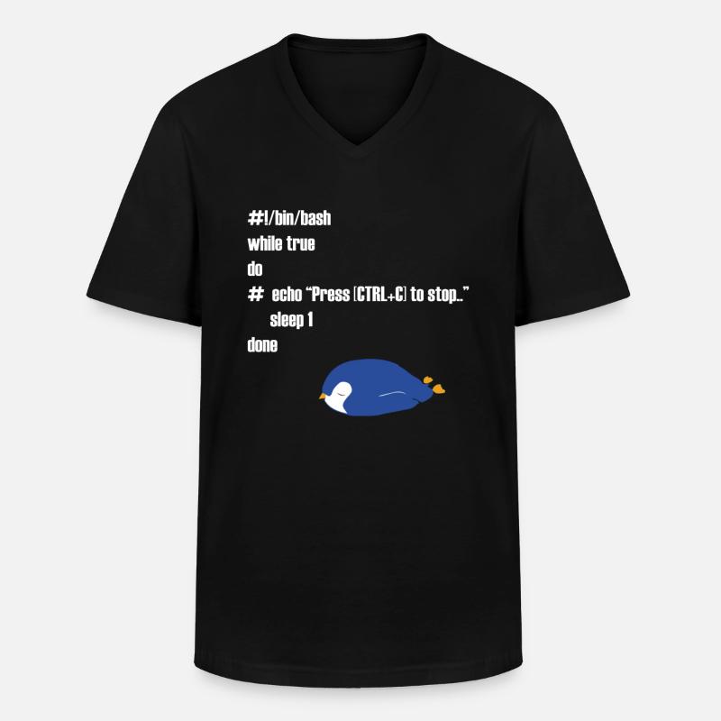 Rolig gåva för Linux-programmerare - T-shirt med V-ringning herr - svart