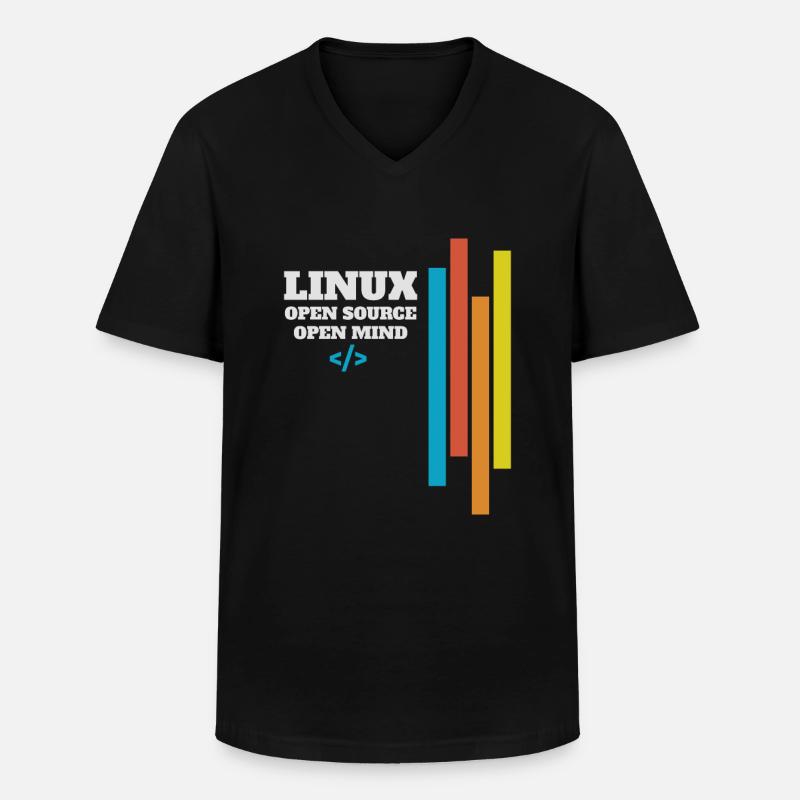 Cadeau d'administrateur de programmeur Linux - T-shirt col V Homme - noir
