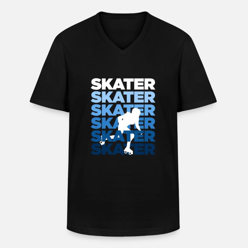 Skater Inline Skating Rollerblading Rollschuhe - Männer-T-Shirt mit V-Ausschnitt - Schwarz