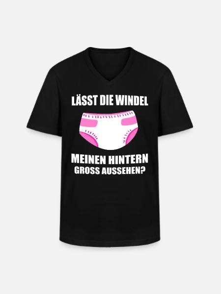 ABDL Mädchen Windel Diaper Geschenk - Männer-T-Shirt mit V-Ausschnitt - Schwarz