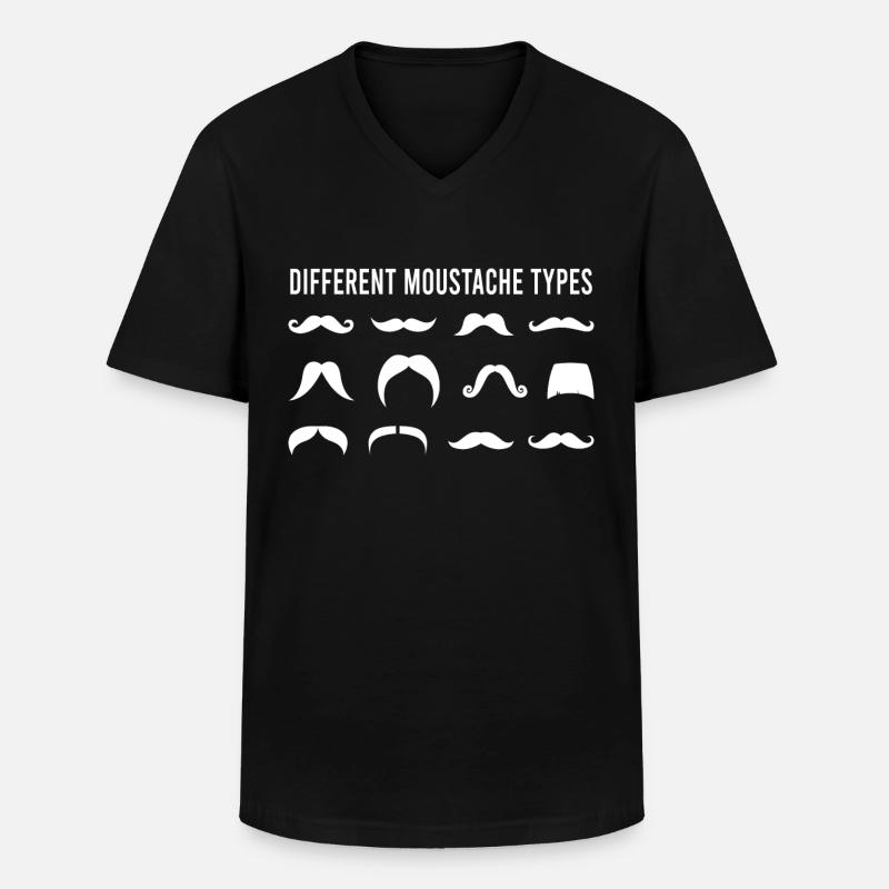 Schnurrbart Schnauzer Oberlippenbart - Männer-T-Shirt mit V-Ausschnitt - Schwarz