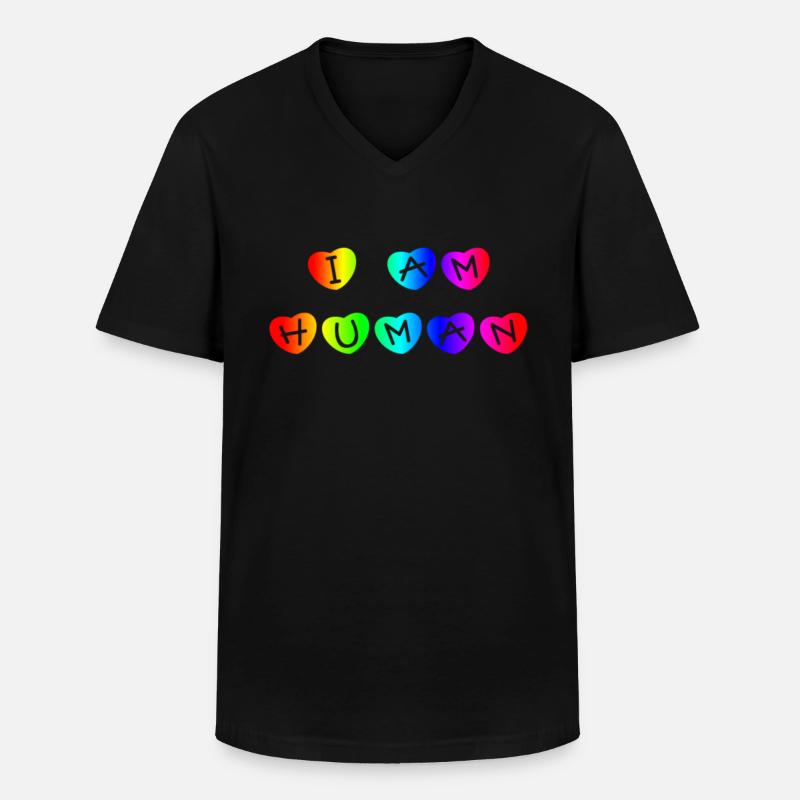 Regenbogen, Regenbogen, Regenbogen, Regenbogen, Regenbogen - Männer-T-Shirt mit V-Ausschnitt - Schwarz