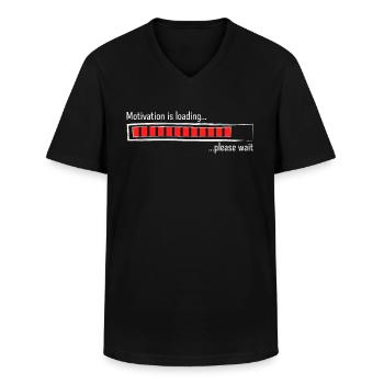 Ladebalken Motivation is loading Spruch Sprüche - Männer-T-Shirt mit V-Ausschnitt - Schwarz - Vorne - AI Model Male 178 dark (178cm)