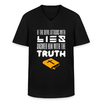 Jesus Jesus Jesus Christlich Christlich Christlich - Männer-T-Shirt mit V-Ausschnitt - Schwarz - Vorne - AI Model Male 178 dark (178cm)
