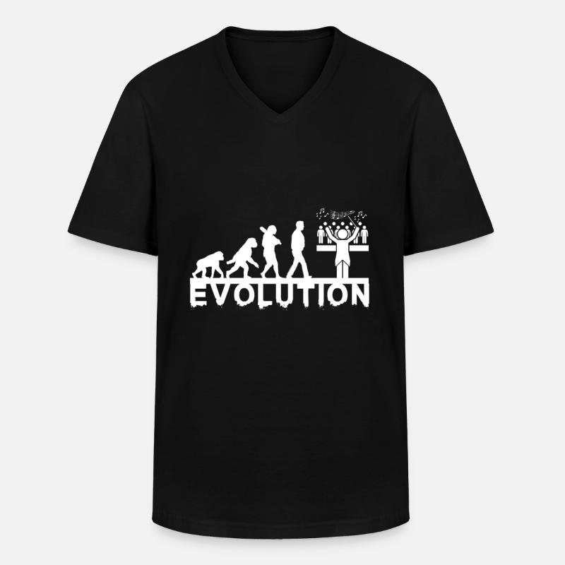 Kor dirigent Evolution Chorus Kor Musik Gave - Klassisk herre T-shirt med V-udskæring - sort