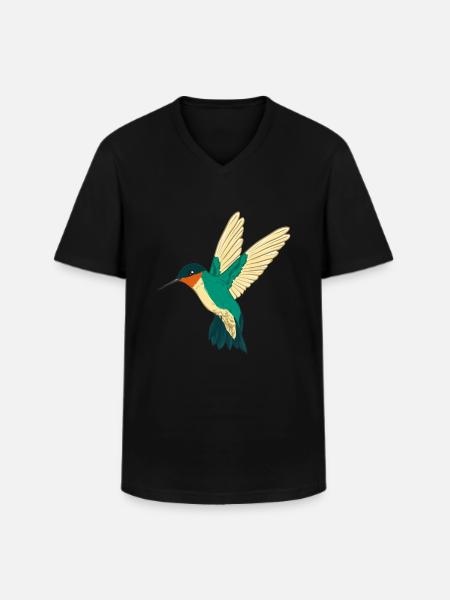 Ruby-throated Hummingbird Humminbird Hummingbird - Men's V-Neck T-Shirt - black