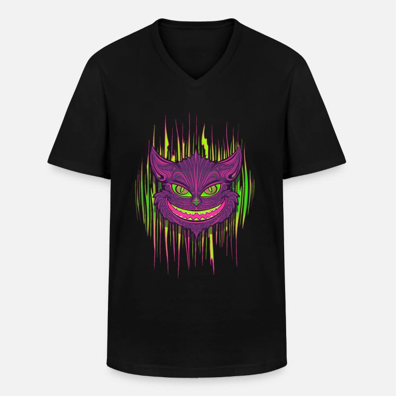 Böse Katze - Männer-T-Shirt mit V-Ausschnitt - Schwarz