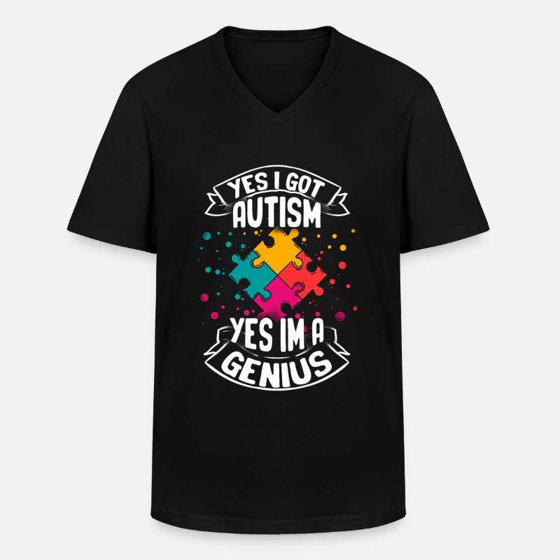 Autismus - Männer-T-Shirt mit V-Ausschnitt - Schwarz