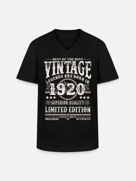 Legenden werden 1920 geboren - Männer-T-Shirt mit V-Ausschnitt - Schwarz